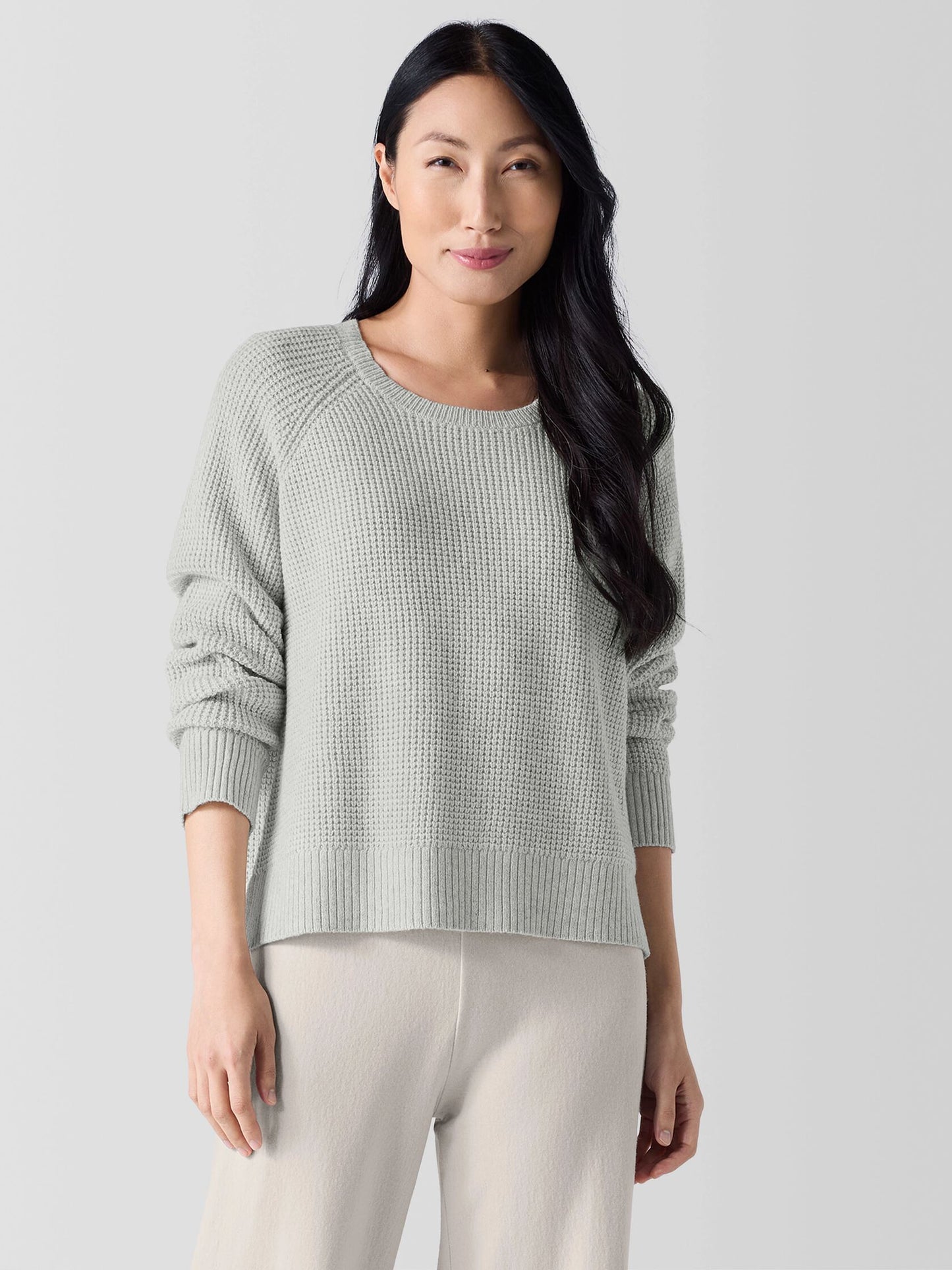 Eileen Fisher Cotton & Recycled Cashmere Knit Sweater