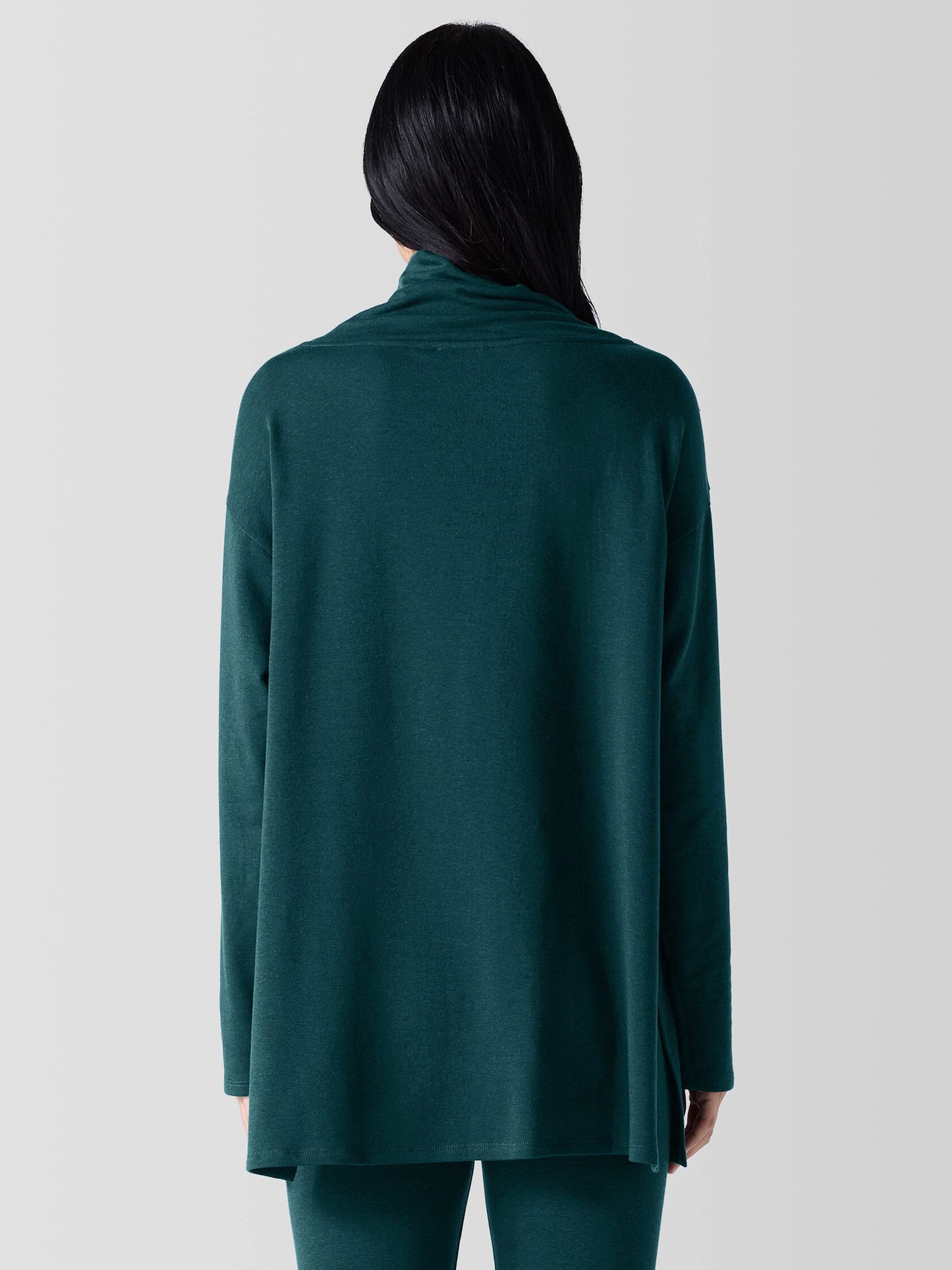 Eileen Fisher Cozy Brushed Terry Hug Funnel Neck Top