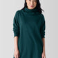 Eileen Fisher Cozy Brushed Terry Hug Funnel Neck Top