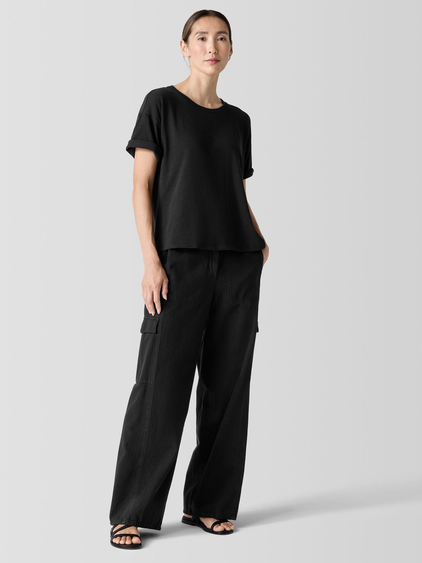 Eileen Fisher Cozy Organic Cotton Slub Tee