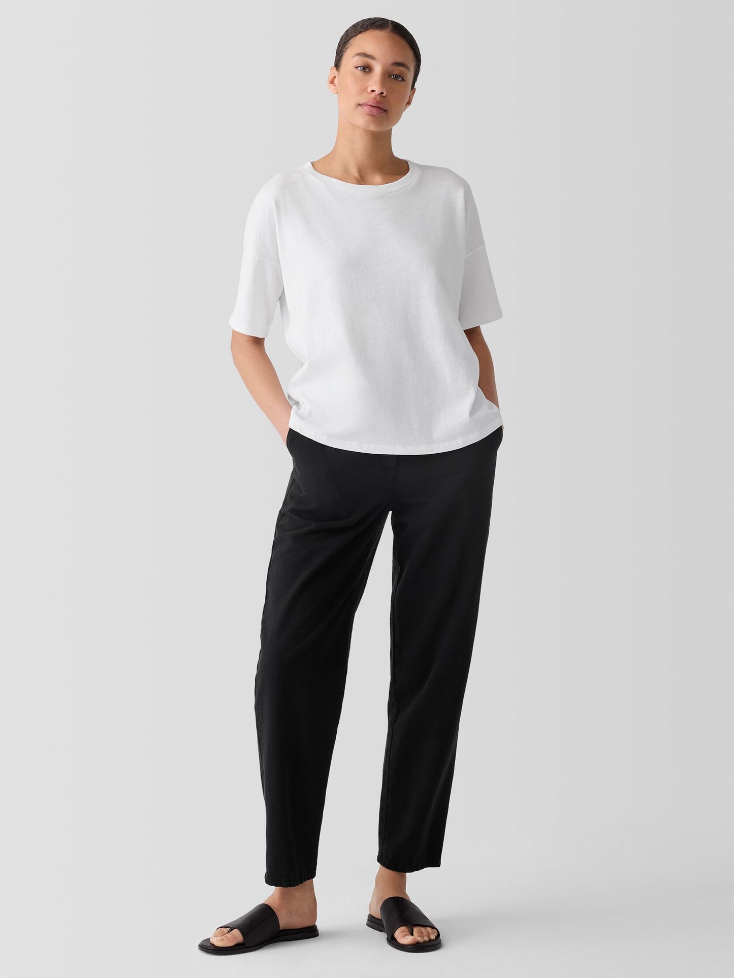 Eileen Fisher Cozy Organic Cotton Slub Tee