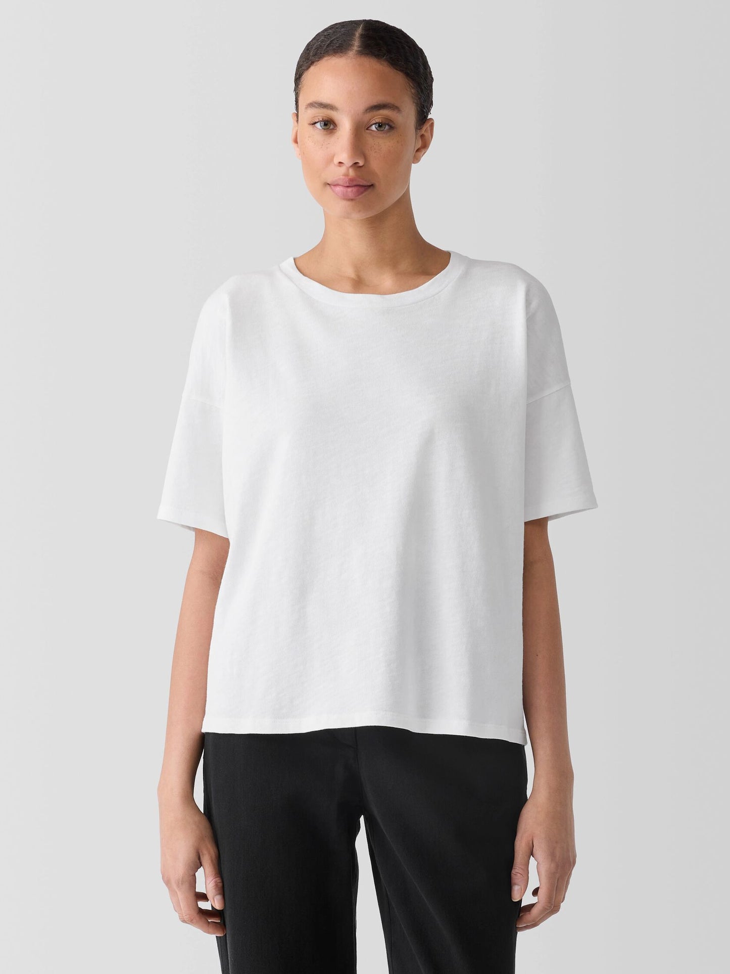 Eileen Fisher Cozy Organic Cotton Slub Tee