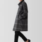 Eileen Fisher Luxe Alpaca Windowpane Stand Collar Coat