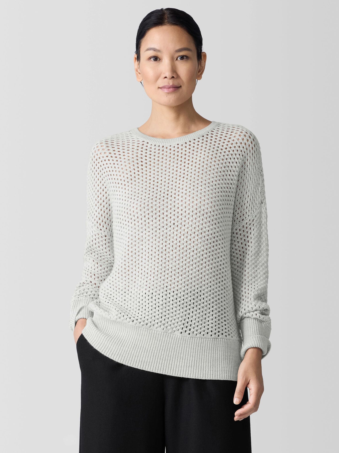 Eileen Fisher Merino Mesh Knit Sweater