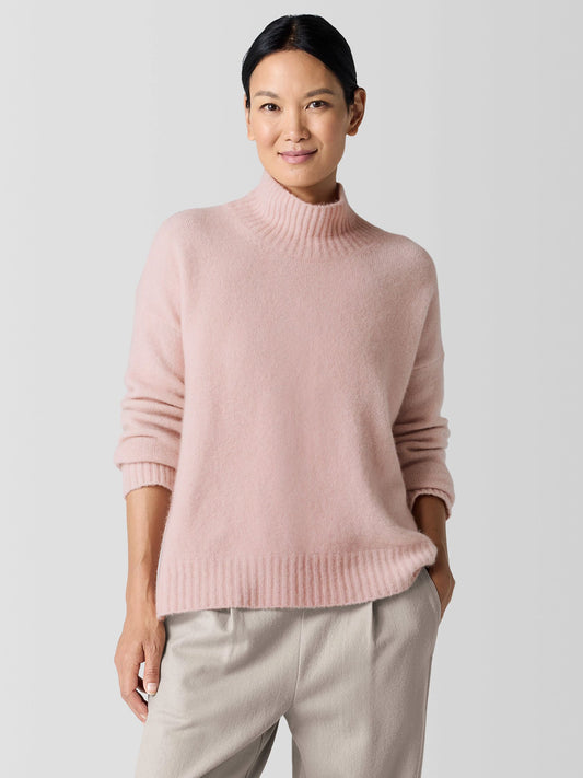 Eileen Fisher Cashmere Silk Bliss Turtleneck Sweater