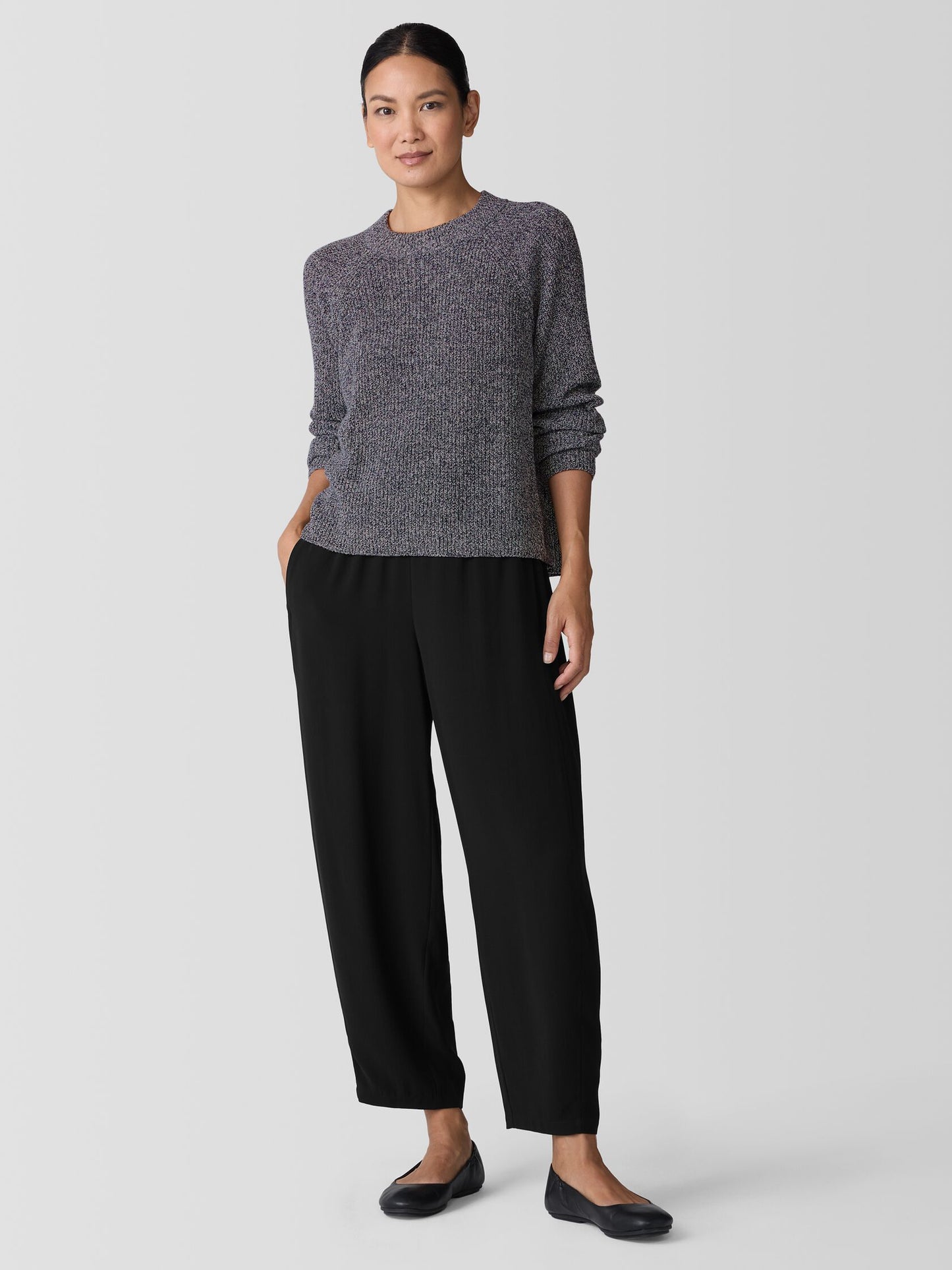 Eileen Fisher Recycled Cotton Twist Mock Neck Sweater