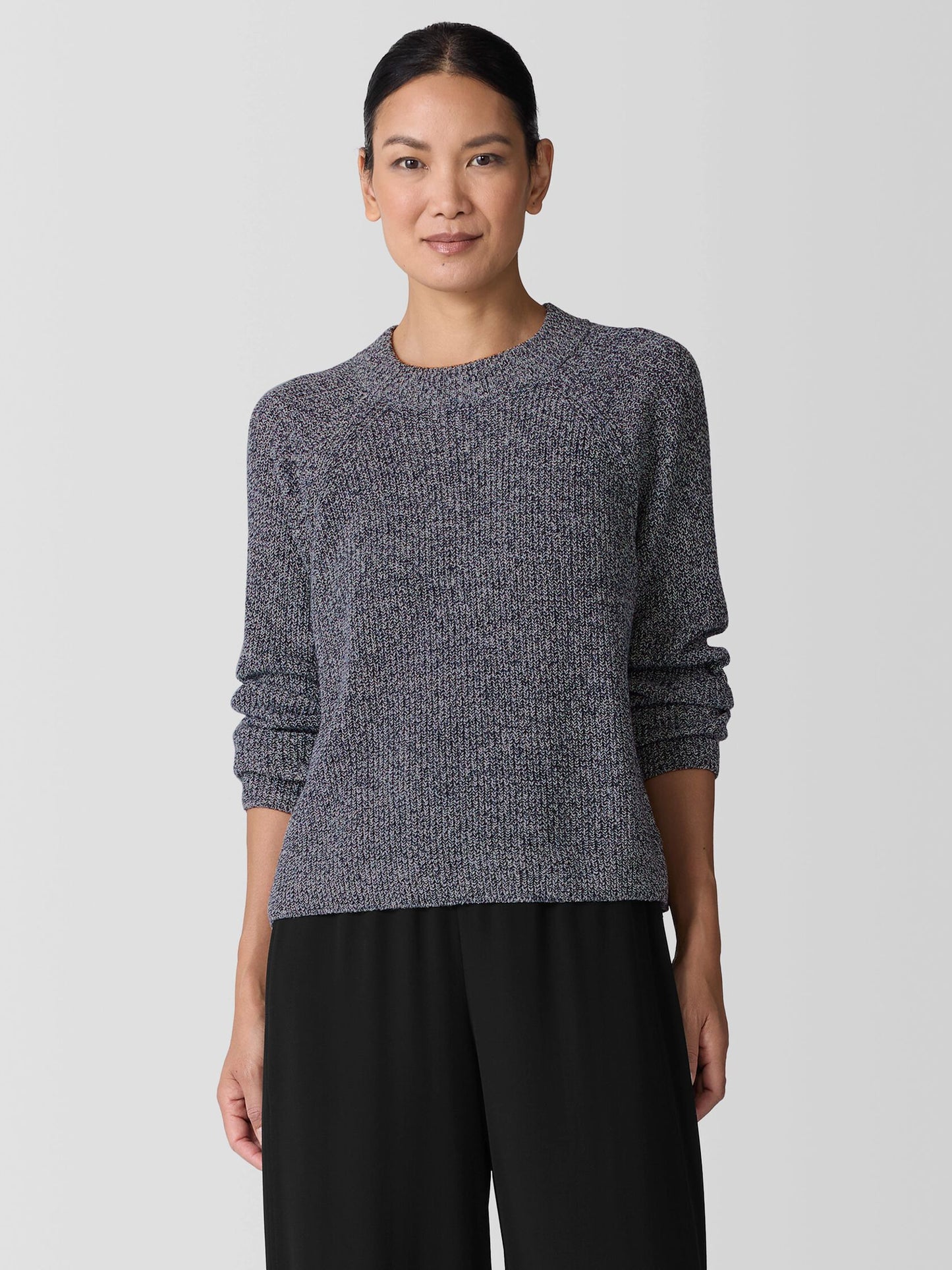 Eileen Fisher Recycled Cotton Twist Mock Neck Sweater