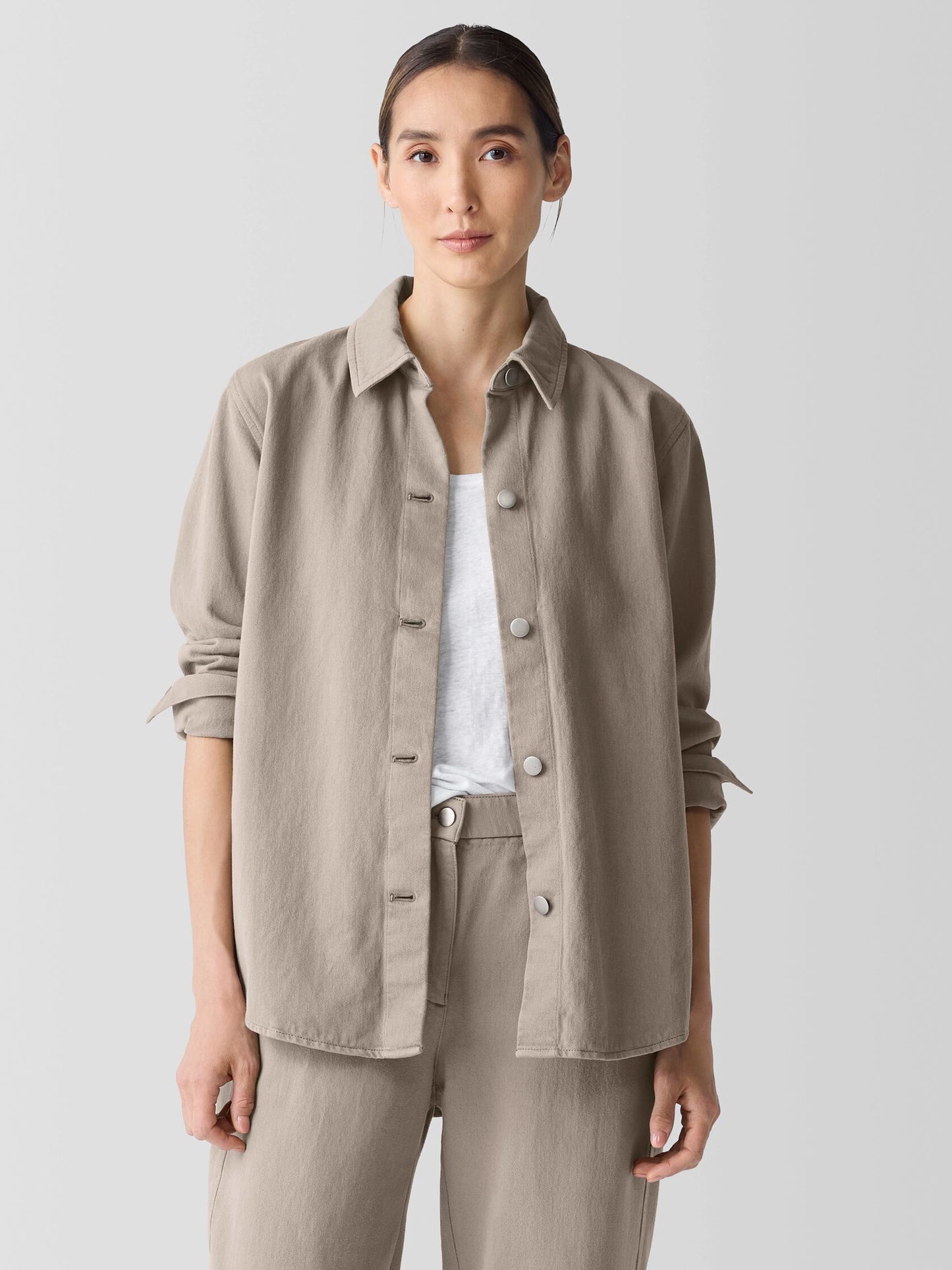 Eileen Fisher Garment Dyed Utility Shirt Jacket