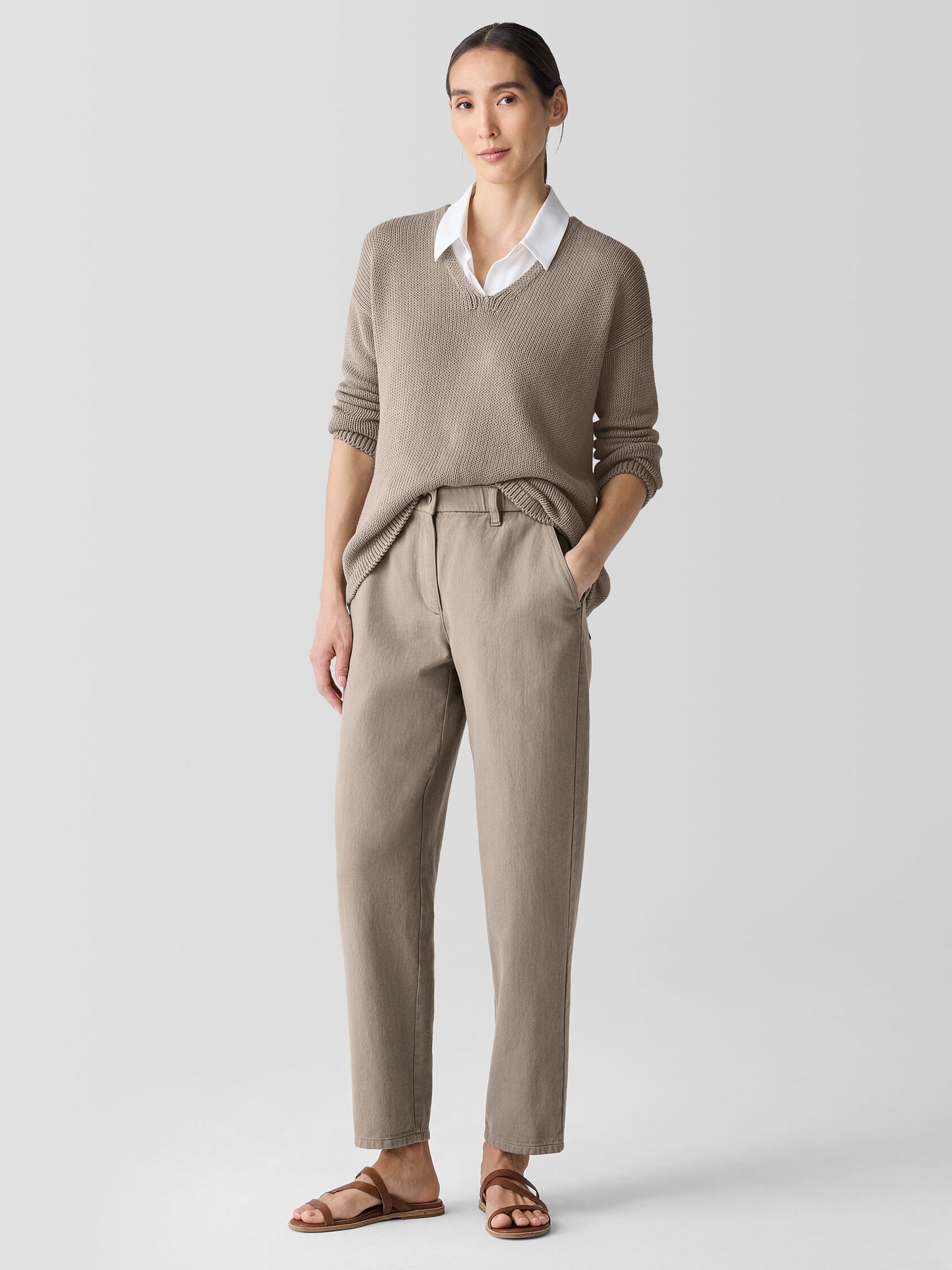 Eileen Fisher Garment Dyed Utility Tapered Ankle Pant