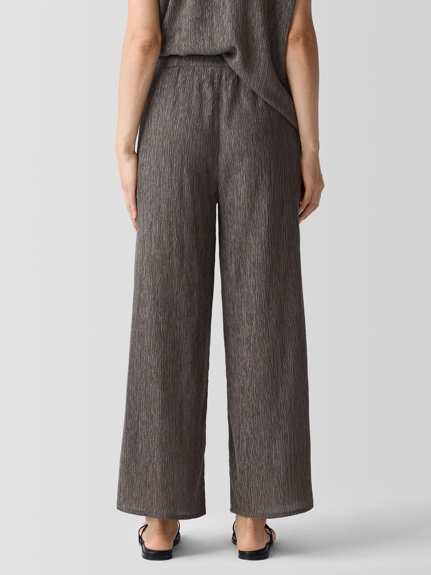 Eileen Fisher Woven Plisse Wide Leg Pant