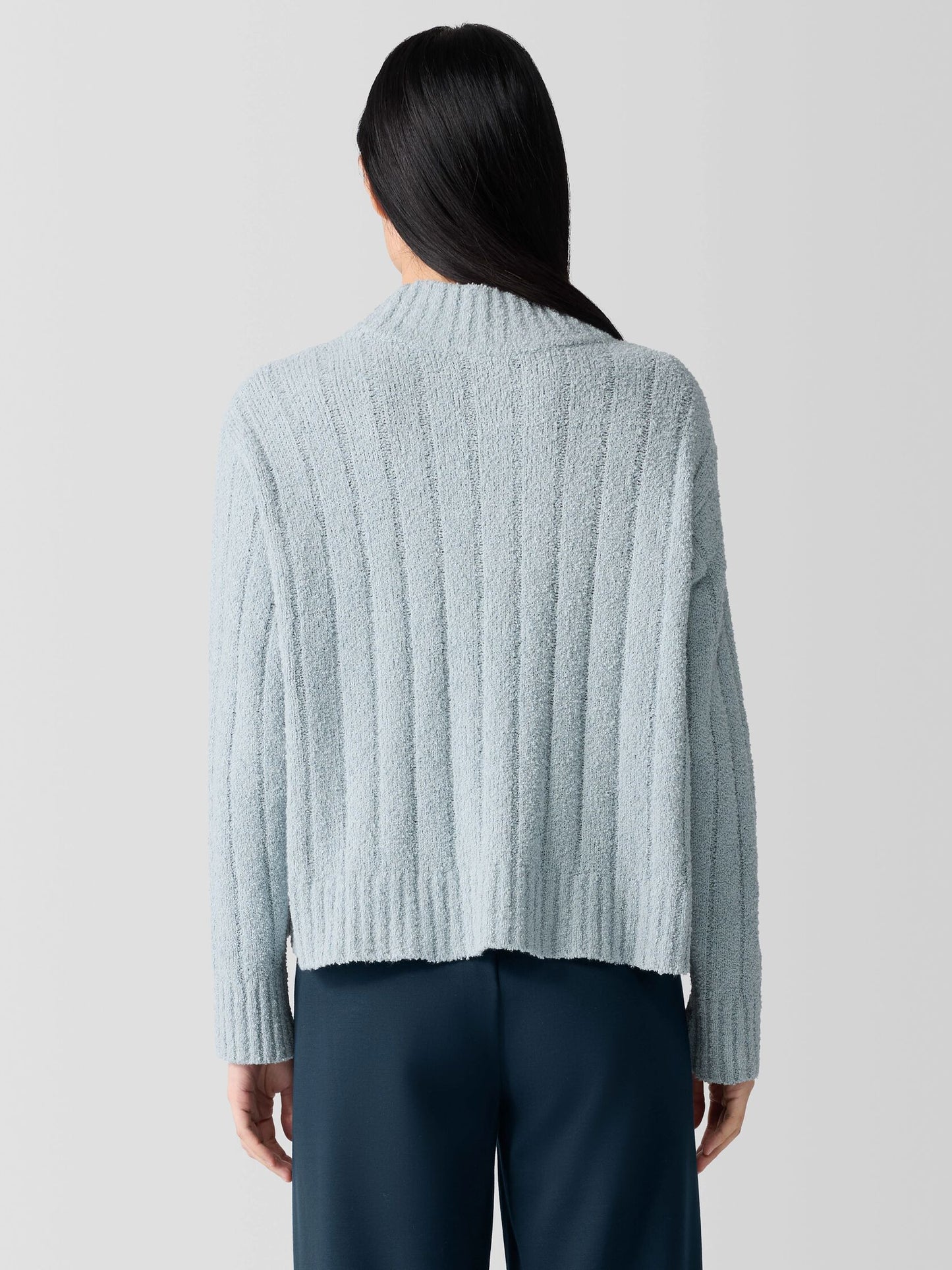 Eileen Fisher Cotton Fluff Rib Turtleneck Sweater