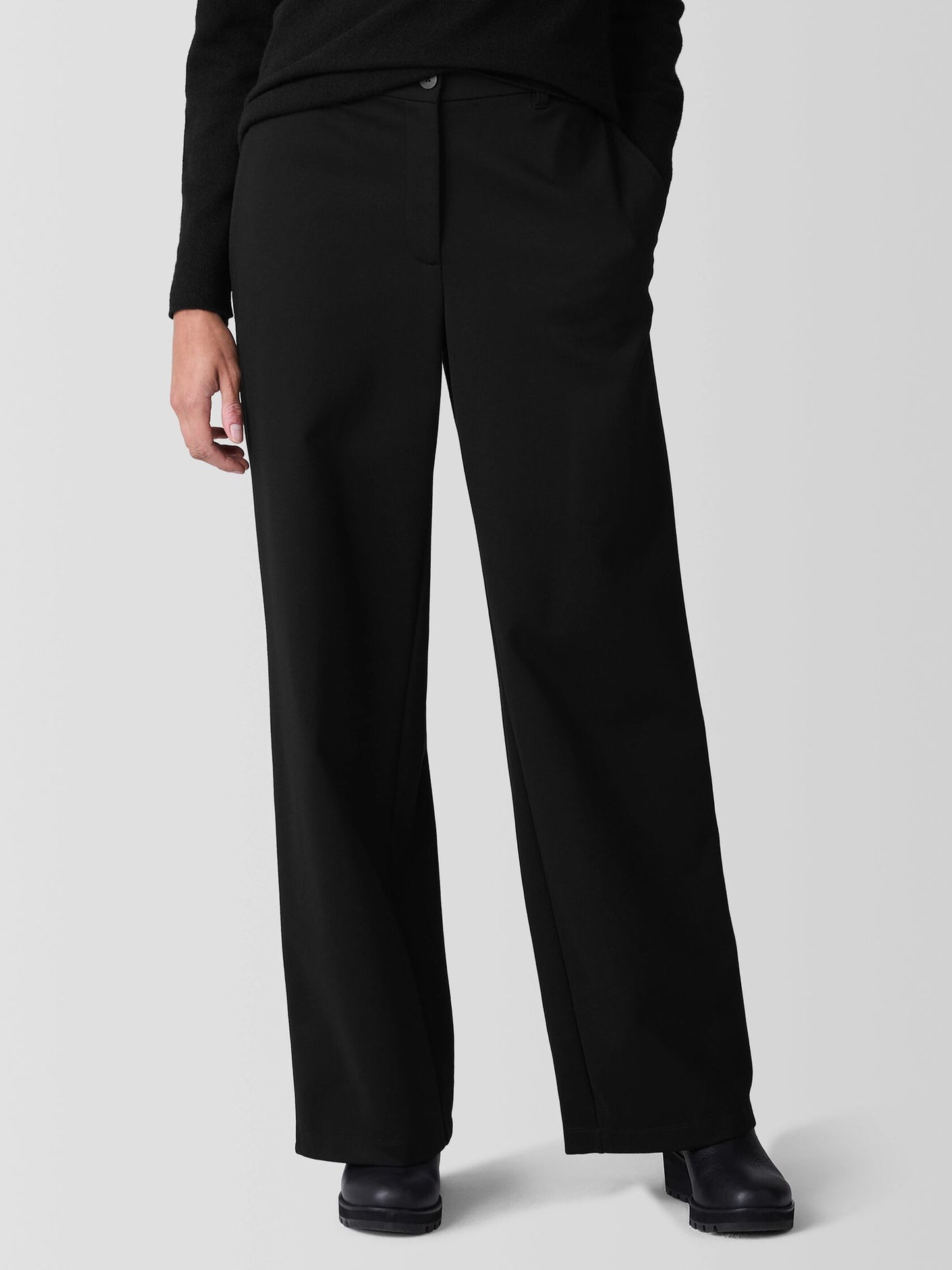 Eileen Fisher Washable Flex Ponte Wide Trouser Pant