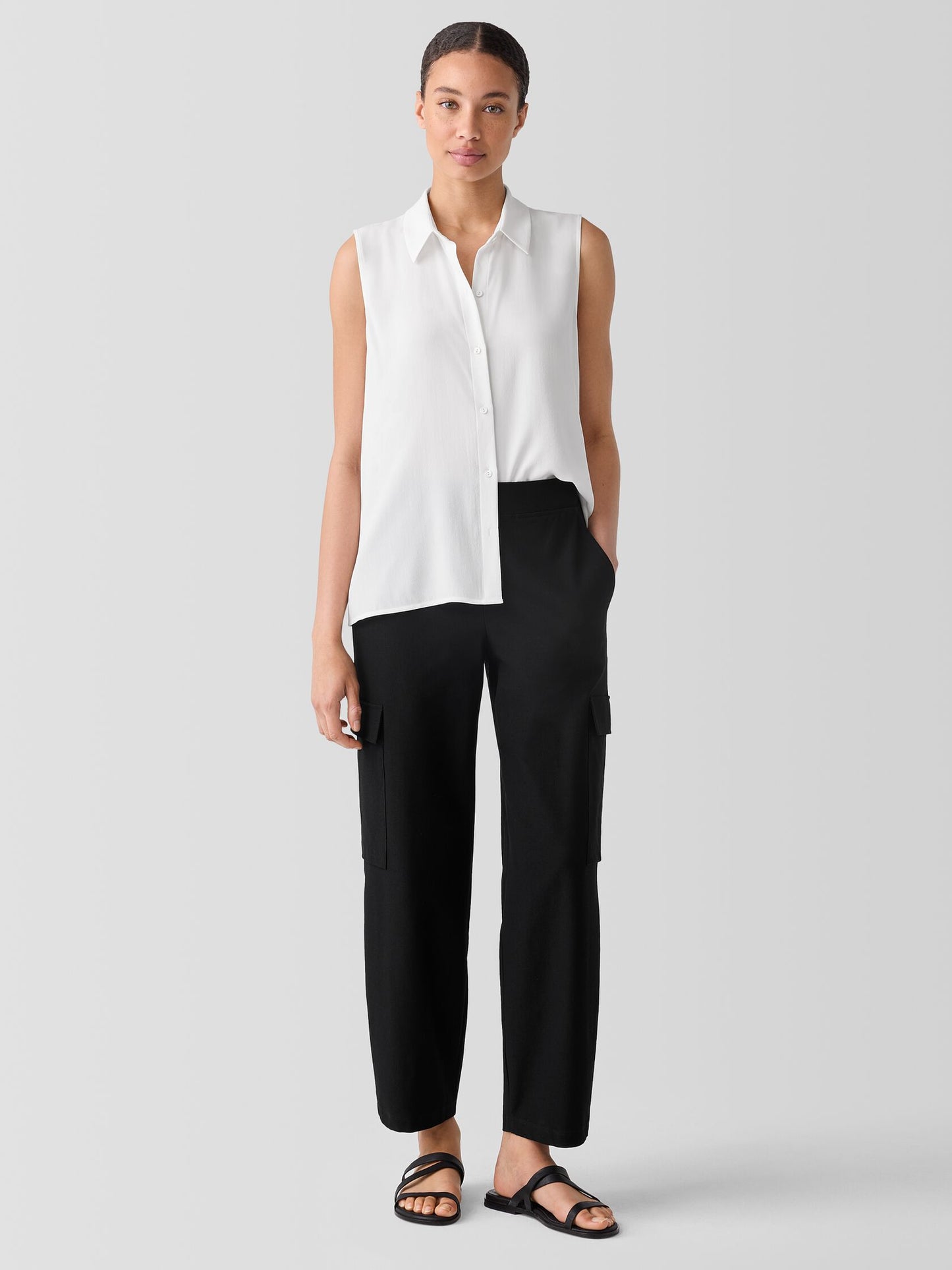 Eileen Fisher Washable Stretch Crepe Cargo Pant