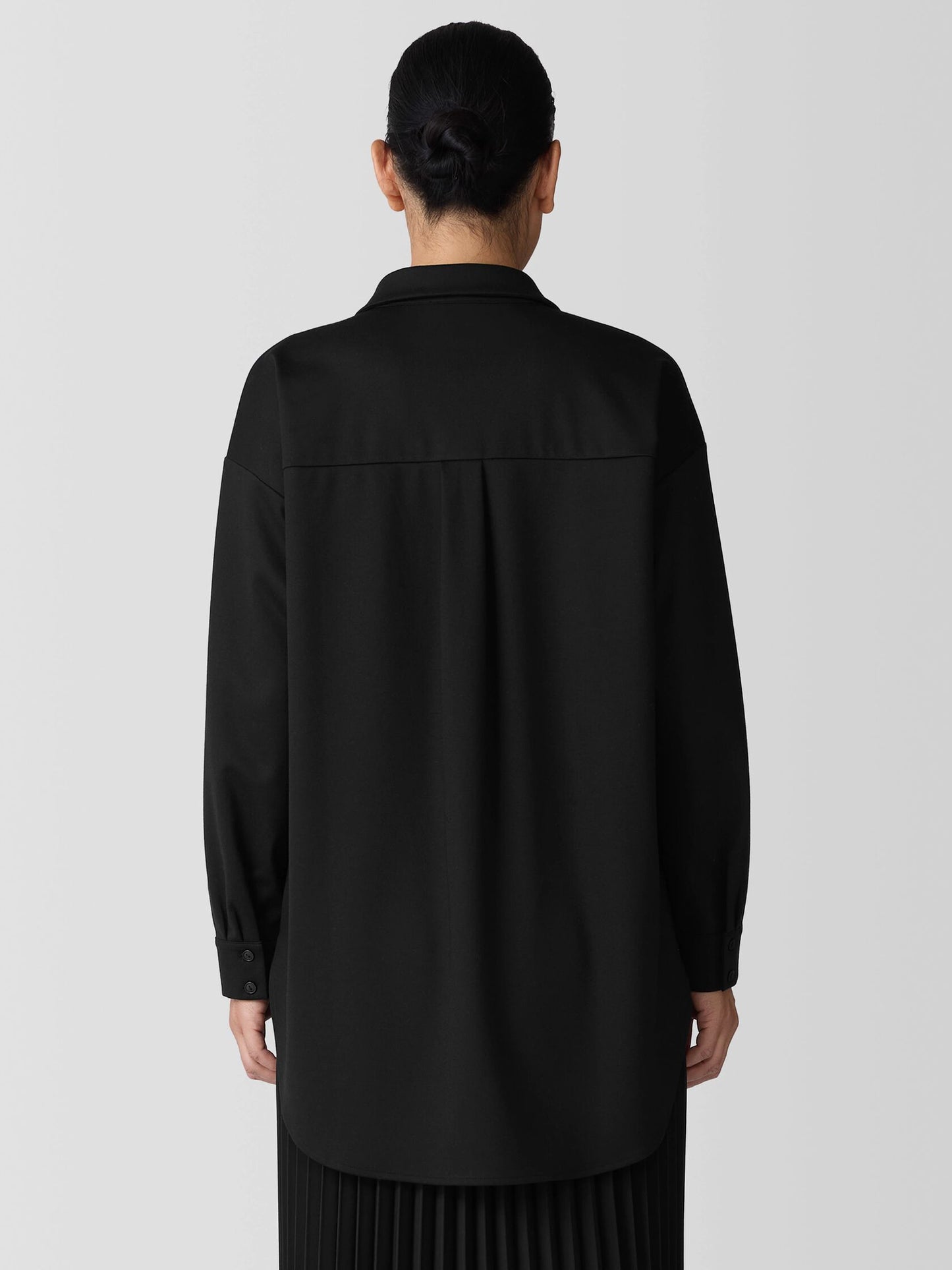 Eileen Fisher Lightweight Ponte Collar Long Shirt