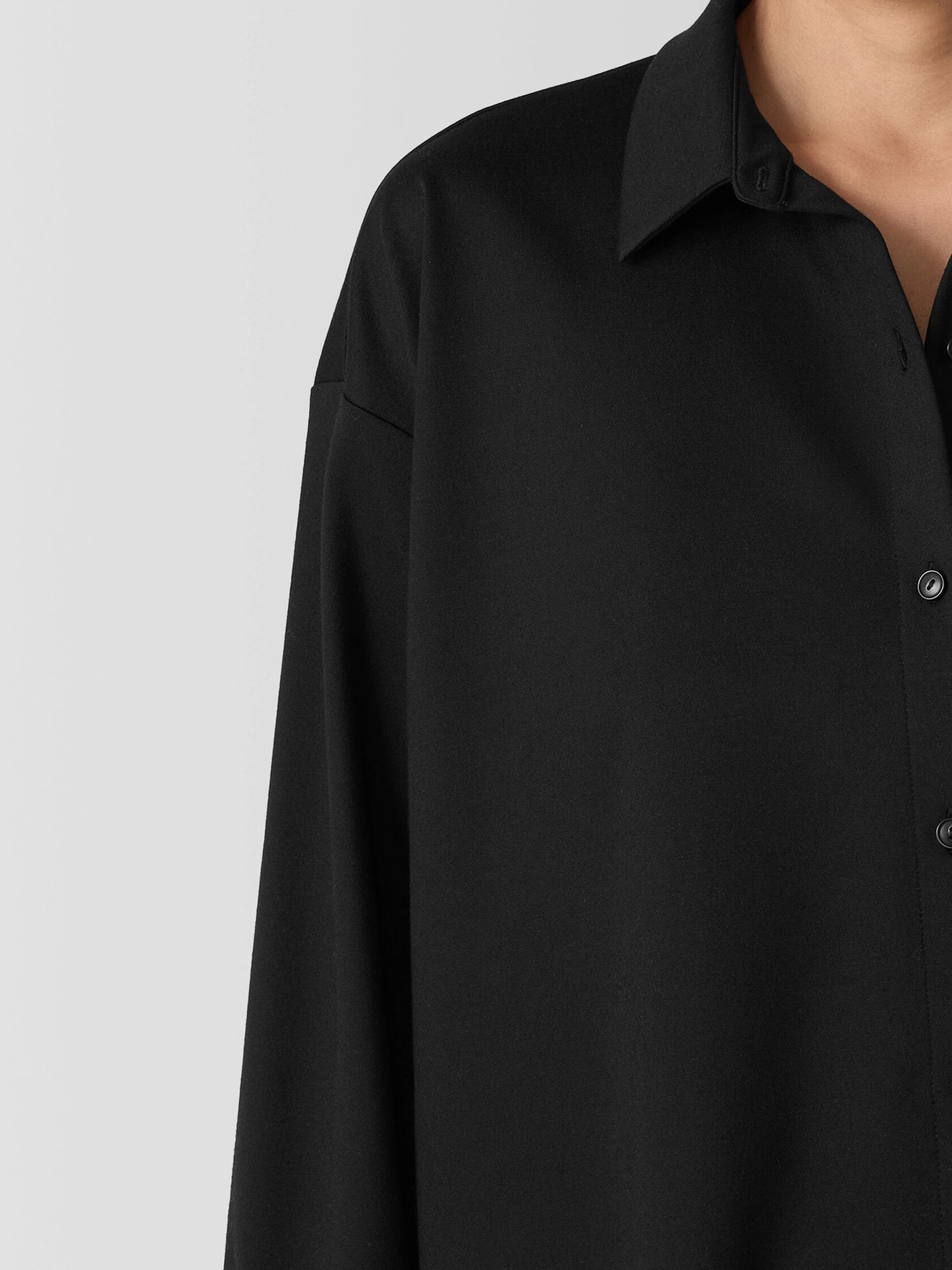 Eileen Fisher Lightweight Ponte Collar Long Shirt