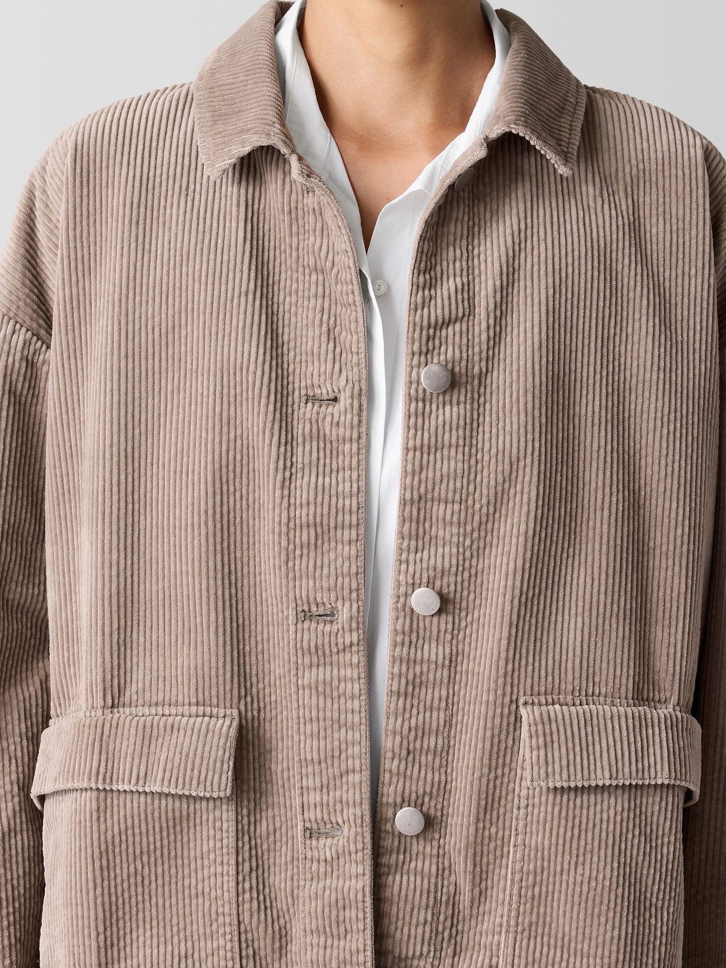 Eileen Fisher Cotton Corduroy Collar Jacket