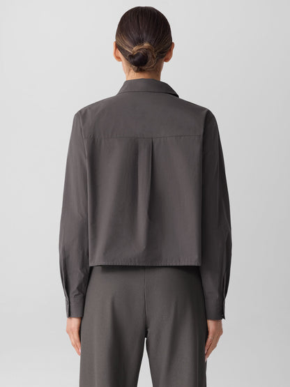 Eileen Fisher Organic Cotton Poplin Classic Collar Shirt