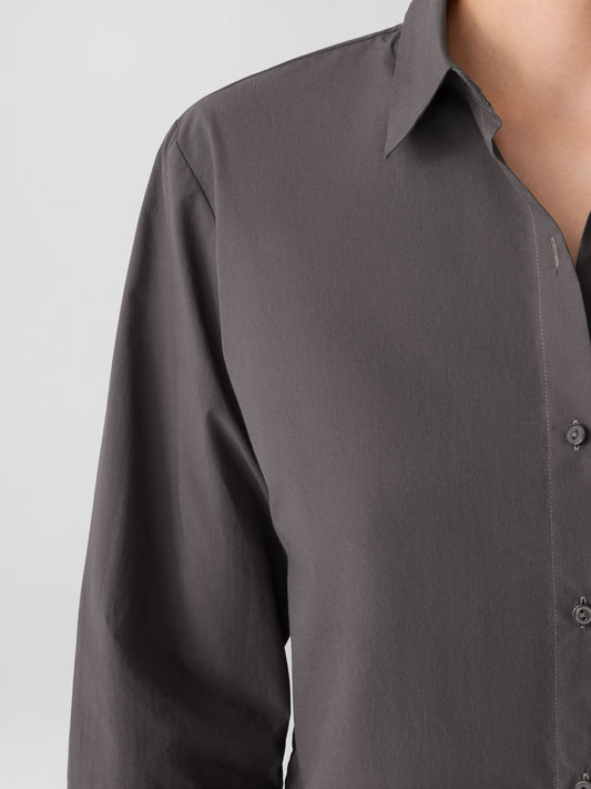 Eileen Fisher Organic Cotton Poplin Classic Collar Shirt