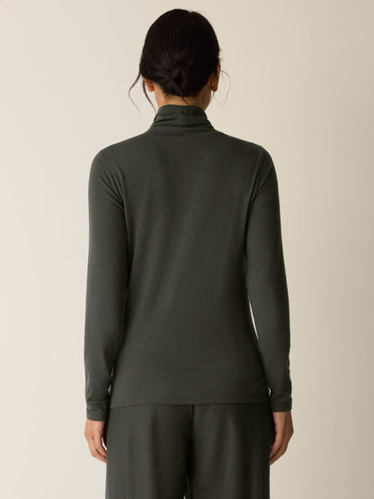 Eileen Fisher Cotton Blend Knit Turtleneck