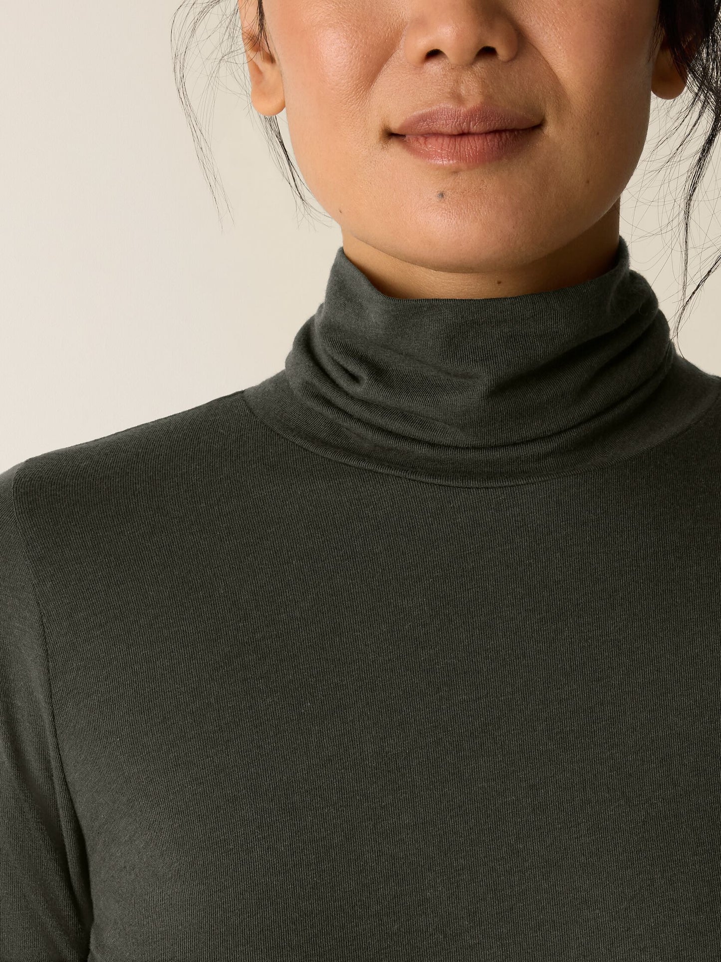 Eileen Fisher Cotton Blend Knit Turtleneck
