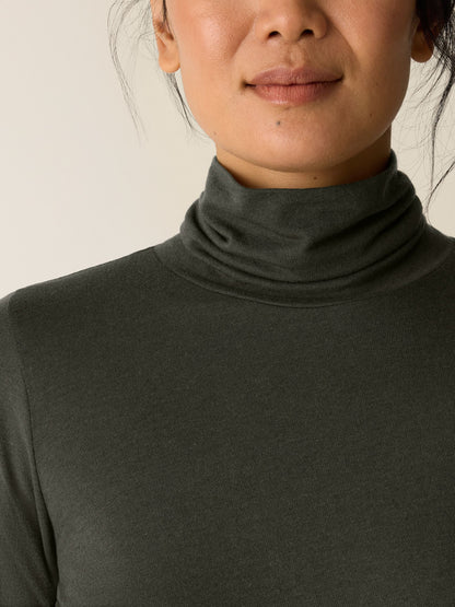 Eileen Fisher Cotton Blend Knit Turtleneck