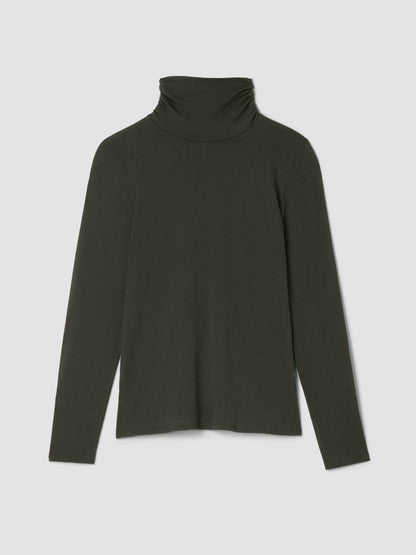 Eileen Fisher Cotton Blend Knit Turtleneck