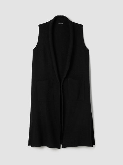 Eileen Fisher Boiled Wool Shawl Collar Vest