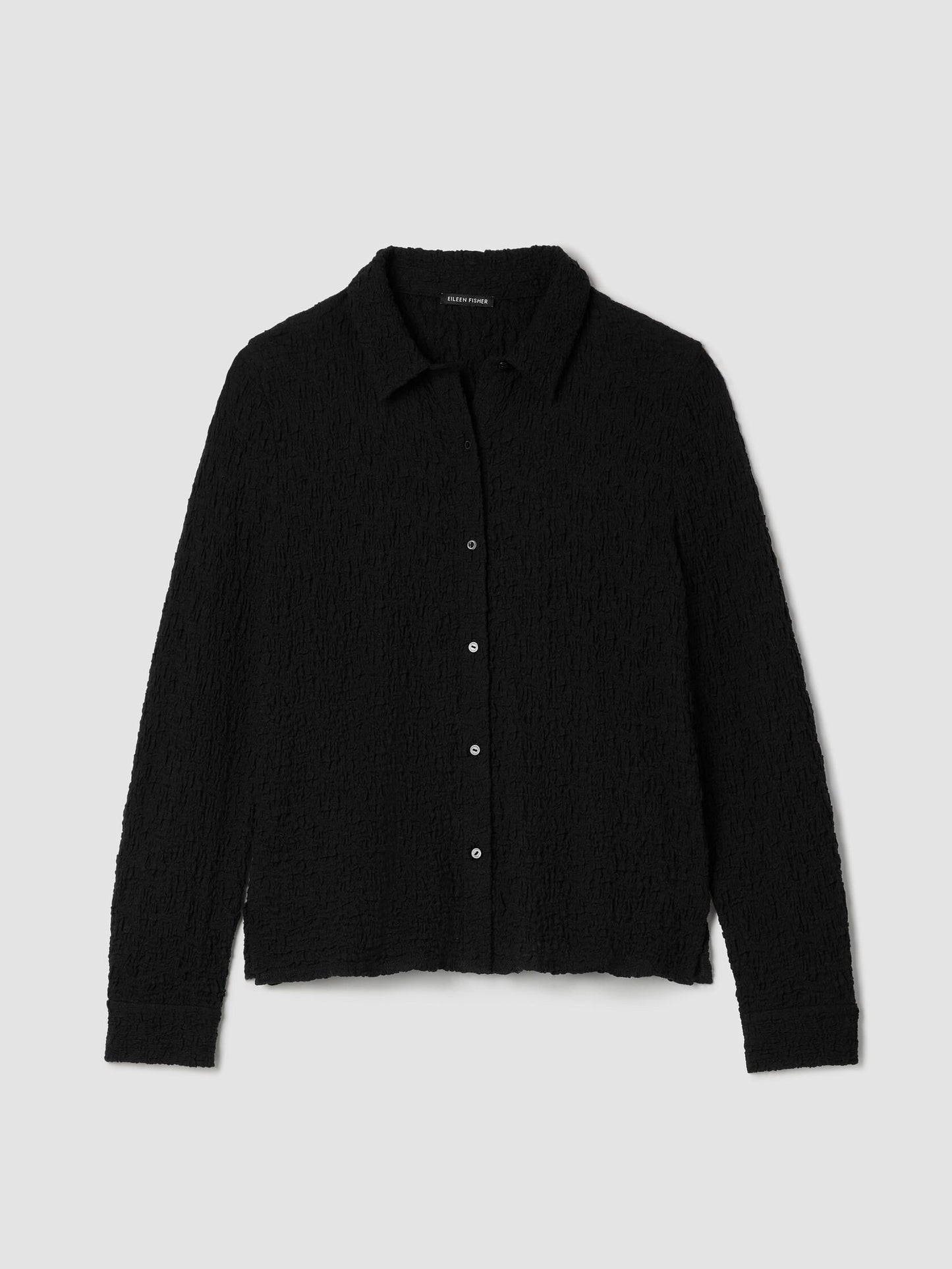 Eileen Fisher Bubble Jacquard Classic Collar Shirt