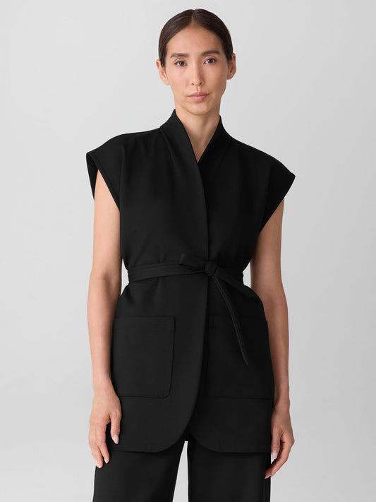 Eileen Fisher Washable Flex Ponte High Collar Vest