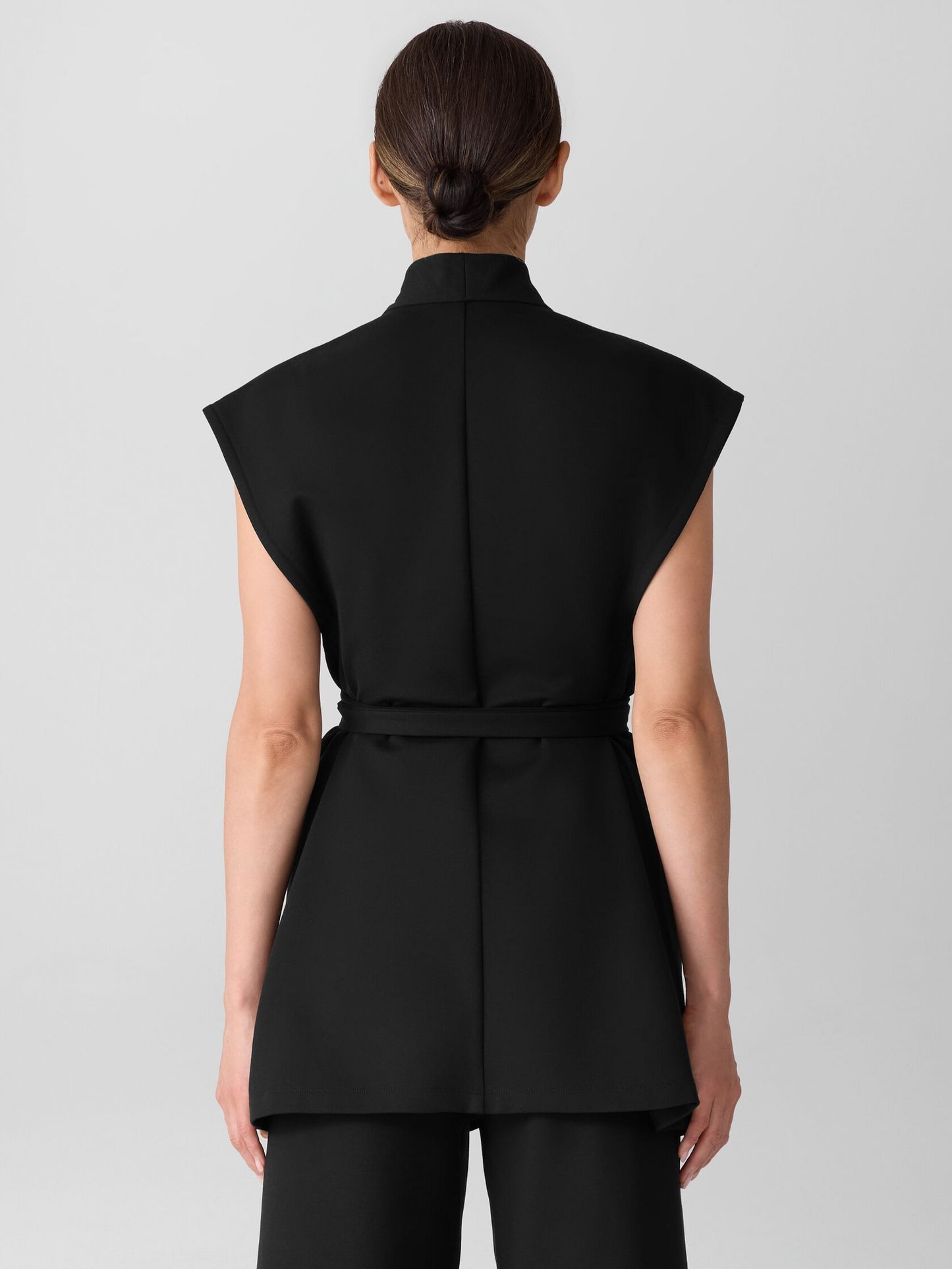 Eileen Fisher Washable Flex Ponte High Collar Vest