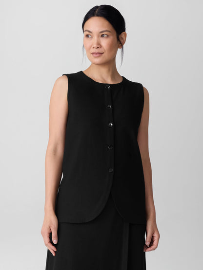Eileen Fisher Washable Stretch Crepe Long Vest