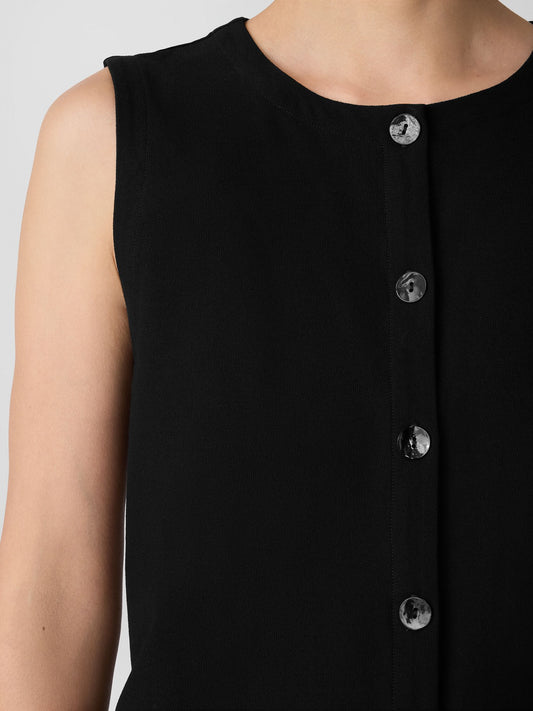 Eileen Fisher Washable Stretch Crepe Long Vest