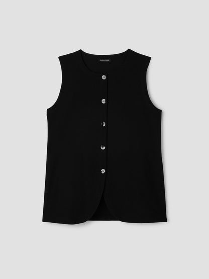 Eileen Fisher Washable Stretch Crepe Long Vest