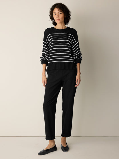 Eileen Fisher Crew Neck Stripe Sweater