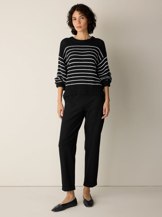 Eileen Fisher Crew Neck Stripe Sweater
