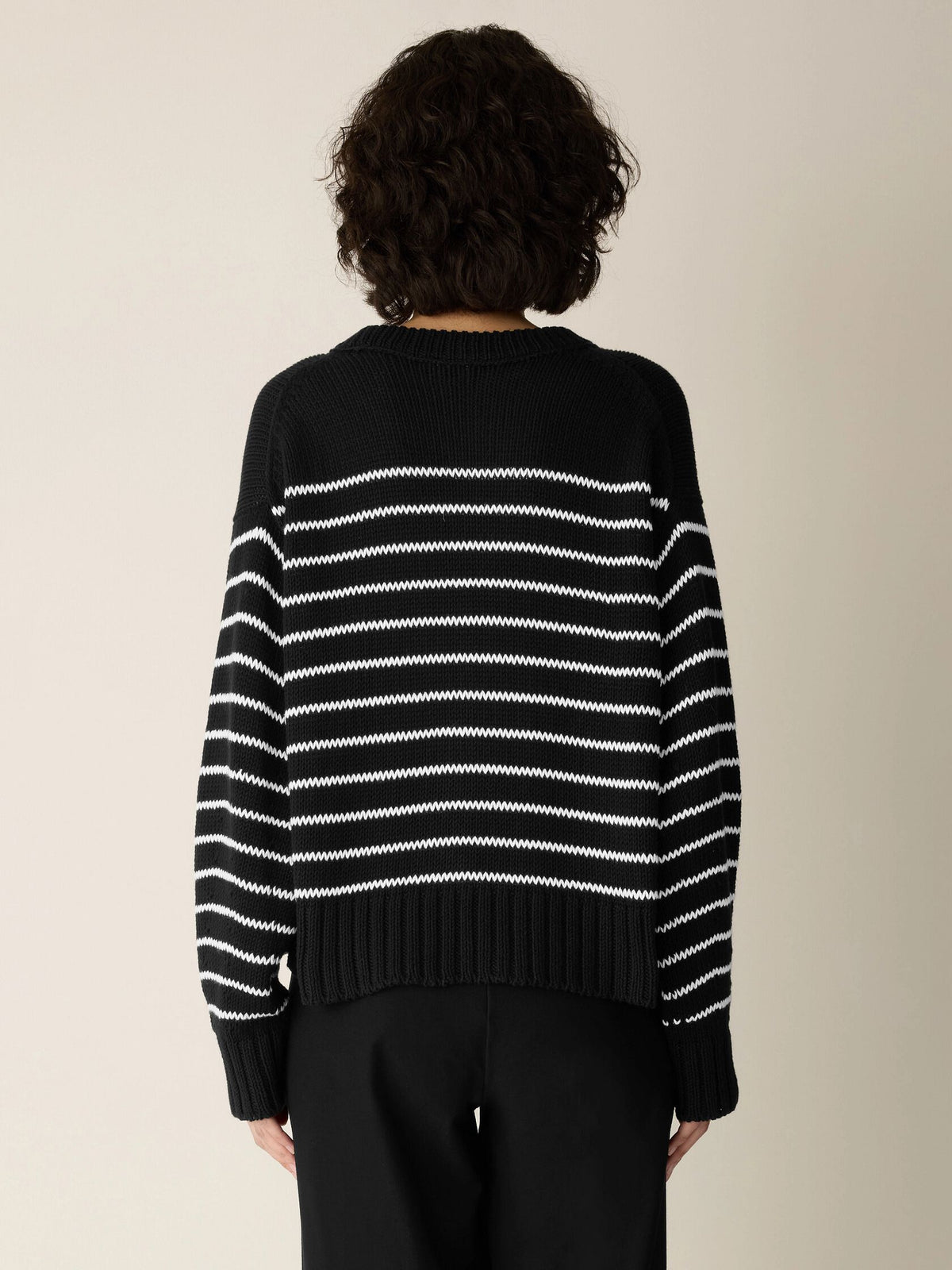 Eileen Fisher Crew Neck Stripe Sweater