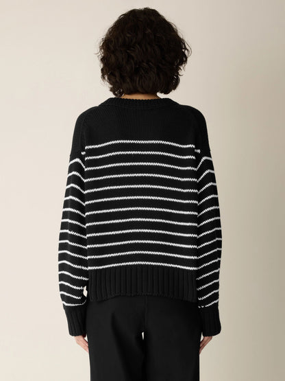 Eileen Fisher Crew Neck Stripe Sweater