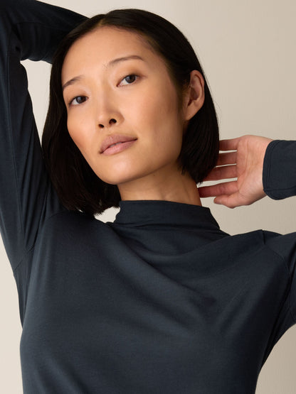Eileen Fisher Funnel Neck Long Sleeve Tee