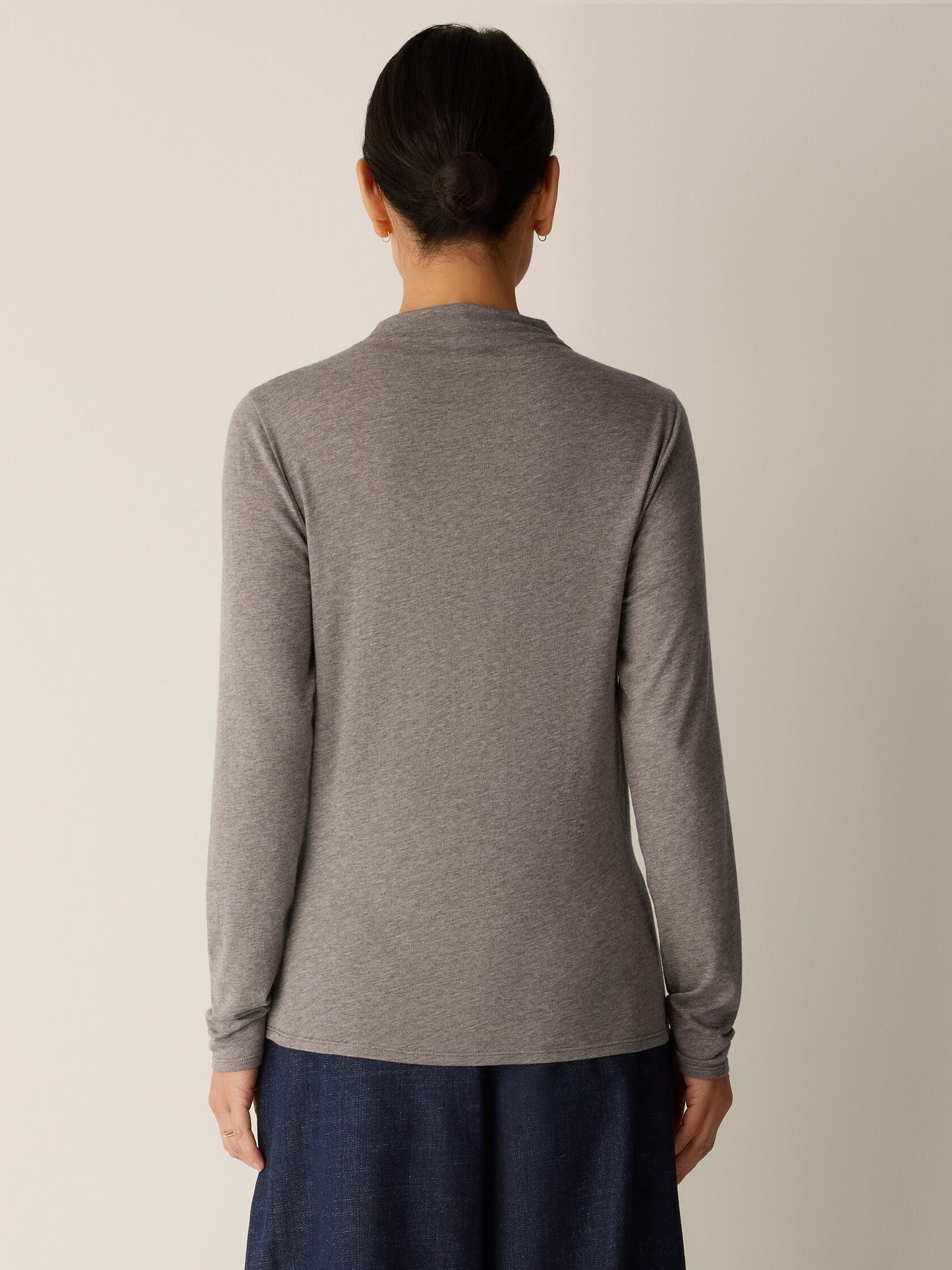 Eileen Fisher Funnel Neck Long Sleeve Tee