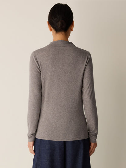 Eileen Fisher Funnel Neck Long Sleeve Tee