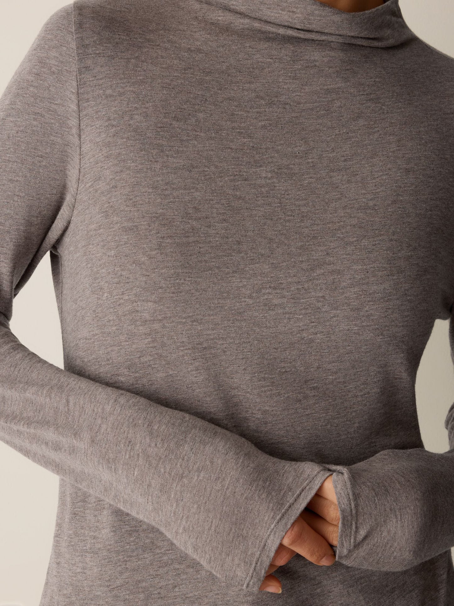 Eileen Fisher Funnel Neck Long Sleeve Tee