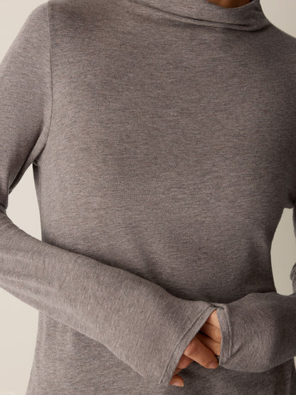 Eileen Fisher Funnel Neck Long Sleeve Tee