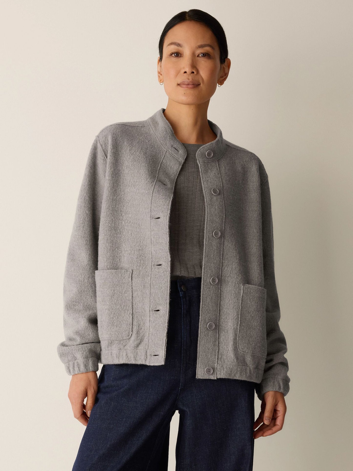 Eileen Fisher Stand Collar Jacket