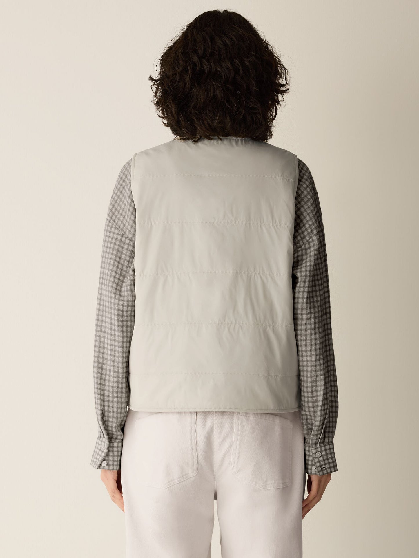 Eileen Fisher Round Neck Quilted Vest