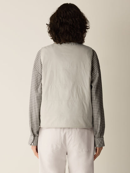 Eileen Fisher Round Neck Quilted Vest