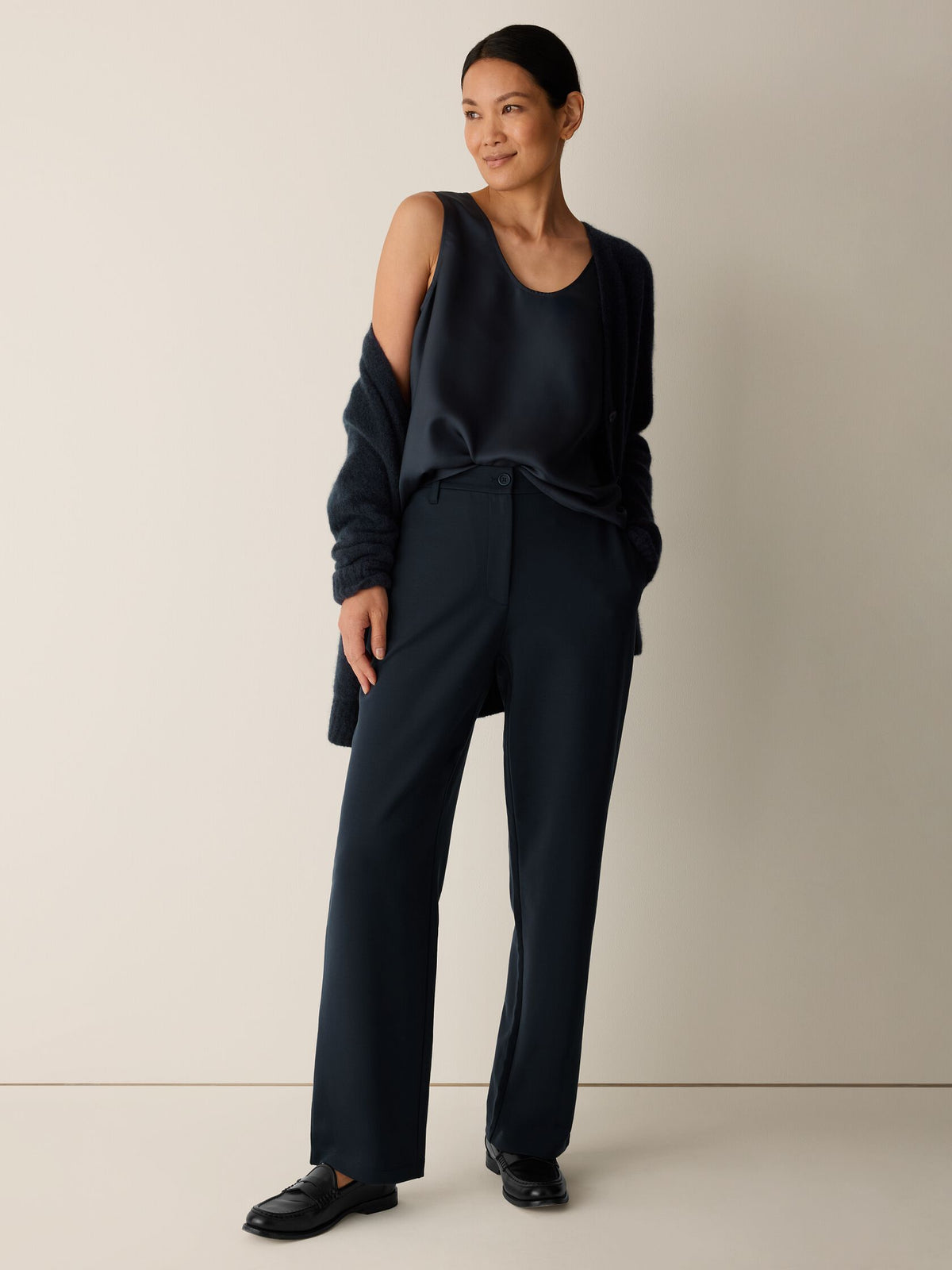 Eileen Fisher High Waisted Straight Trouser