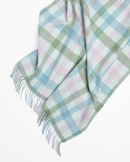 Foxford Pastel Check Lambswool Baby Blanket