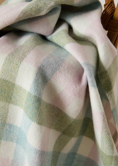 Foxford Pastel Check Lambswool Baby Blanket