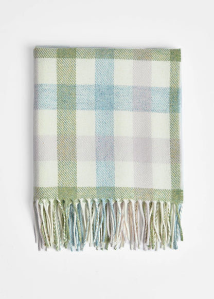 Foxford Pastel Check Lambswool Baby Blanket