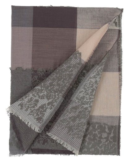 Fraas Sustainable Textured Colourblock Scarf